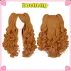 Party Supplies Multi-color Long Curly Ponytails Base Wig Twin Pigtails Gold Blonde Pink Blue Purple White Black Headwear Cosplay Basic Wigs