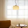 Pendellampor modern nordisk chic glaslampa över ö säng kök matbord droppkräm krämig vit skugga ljus fixtur e27 glödlampa