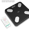 Scale Skala tłuszczu Skala Smart BMI LED Digital łazienka bezprzewodowa waga wagowa Bilans Bluetooth App Android iOS