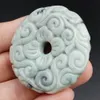 Certified Light Green Natural A Jadeite Pendant Orchid Flower Circle Donut