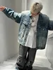 Men's Jackets designer luxury The correct version of Paris B Graffiti Heavy Industry's washed and worn blue denim jacket 8VQK