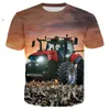T-shirts pour hommes T-shirts pour hommes Camion de tracteur de voiture T-shirt d'impression 3D Mode Hommes O-Cou Manches courtes Surdimensionné Hip Hop Streetwear Enfants T-shirts occasionnels Tops