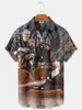 メンズカジュアルシャツ夏のメンズラグジュアリー3Dプリントハワイアン半袖フローラルシャツ特大のソーシャルダズンエレガントヘッドパターン