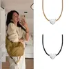 Pendant Necklaces Y2K Heart Rope Tie Choker Necklace For Women Elegant Minimalist Harajuku Unusual Long Neck Chain Jewelry