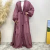 Etnik Giyim Kadın Eid Müslüman Abaya Fas Arap Dubai Hırka Düz Renk Elmasları Abayas İslam Kaftan İnciler Uzun Robe Gevşek Birleştirilmiş