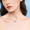 Elegant Fashion Love Heart Shaped White Cubic Zirconia Pendant Necklace For Women Clavicle Chain Jewelry Charm Gift