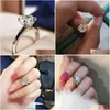 Rings Solitaire 1Ct Lab Diamond Ring 100% Real 925 Sterling Sier Jewelry Engagement Band For Women Bridal Party Gift Drop Delivery Dhut3
