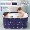 Bathtubs 1.2m Foldable Shower Bathtub With Cover For Adult Baby Kids Swimming Bath Portable With Shower Seat Bathtub Household Large Tub