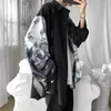 Męskie koszulki Korea HARAJUKU MAN DECADENT GOTHPunk Style koszulka Elegancka ulica Hip Hop Sunshine Chłopiec Czarny top z długim rękawem