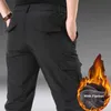 Pantalones para hombres Hombres Invierno Polar Cálido Transpirable Senderismo Camping Pesca Trekking Escalada Pantalón Cortavientos Térmico Pantalones Masculinos Tamaño grande 231127