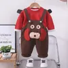 Kleidung Sets Jahre Sommer Junge Cartoon Print Pullover Top Junge Einfache Pullover Langarm Hosen Baby Neue Kinder Anzug R231127