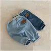 Trousers Korean Baby Jeans Spring Autumn Toddler Boys Girls Pants Solid Color Loose Denim 0-3Y Kids All-Match Casual Drop Delivery Mat Ot2Wr