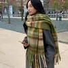 Écharpes hiver treillis moelleux écharpe femmes chaud doux luxe cachemire Pashmina foulards enveloppes épais mode châle accessoires quotidiens 231127