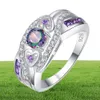 Yhamni 100 Solid 925 Sterling Silver Ring Purple Color Cubic Zirconia Ring Fashion WeddingRingsギフトZR8098104712