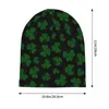 Berets Shamrock Leaf Green Bonnet Hats Knitted Hat Fashion Outdoor Skullies Beanies Men's Women's Spring Thermal Elastic Caps