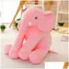 Animaux en peluche en peluche One Piece mignon 5 couleurs éléphant en peluche avec oreillers à long nez PP coton coussins en peluche pour bébé doux Elephan Dhx2L