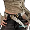 Ceinture américaine en toile, Double boucle à aiguille, large ceinture globale pour adolescente, veste habillée