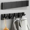 Fällbar handdukhållare Punch-Free Wall Hooks Coat Cloths Rack Handduk Hängare Badrumshylla Köksverktyg för hemtillbehör