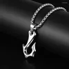 Pendant Necklaces Trendy Special Fish Hook Necklace Men's Fashion Metal Crystal Inlaid Party Jewelry Accessories