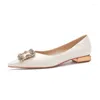 Dress Shoes 2023 Women Flats Brand Design Luxury Silk Low Heel Female Slip On Gold Metal Soft Comfortable Heels