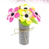 Flores decorativas 3 pçs dia das mães flor presente kit buquê de corte não tecido diy material simulação brinquedo para casa criança