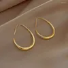 Boucles d'oreilles créoles en argent 2023 925, aiguille, Design Simple, ovale géométrique, luxe haut de gamme pour femmes, bijoux de fête gothique de mariage