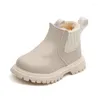 Bottes enfants filles mode chaussures chaudes design princesse peluche coton semelle souple anti-dérapant garçons en cuir à la mode