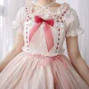 Tema kostym sommar kort ärm lolita topp kawaii cosplay anime flickor lolitas gotisk blus skjorta mode kläder harajuku japanska