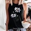 Kvinnors tankar Summer Floral Birds 3D Print Tank Top Women Streetwear Y2K Tops Overized Vest Off Shoulder Sleeveless Woman Beach Camisole