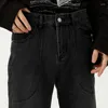 Men's Jeans Men's Korean Version Casual Straight Solid Micro Horn Type Trousers Fashion Versatile Buttons Zipper Pocket Male Pants