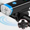 Bike Lights Bicycle Front Lights Auto Shut Off Super Bright Waterproof Headlight Flashligh Horn USB Rechargeable Set LED Mount Bike Lights P230427