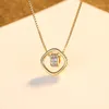 Designer Plated 18k Gold Double Ring Pendant Necklace Women Brand 3A Zircon s925 Silver Necklace Charm Female Collar Chain Luxury Jewelry Valentine's Day Gift