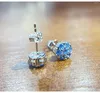 Stud Earrings DIWENFU Genuine 925 Sterling Silver Topaz Jewelry Earring For Women Aros Mujer Oreja Orecchini Bizuteria