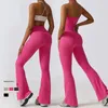 Set attivi Tuta sportiva per donna Pantaloni svasati fitness Tuta da yoga in un pezzo Completo da palestra per danza Tuta Abbigliamento sportivo Set da allenamento