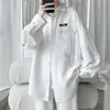Camicie casual da uomo Moda Alt Camicia oversize per uomo Streetwear Nero Harajuku Catena Gotico Abbigliamento coreano Fata Grunge Abbigliamento 230426