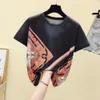 Women's T-Shirt luxury drill Women's T-shirt Print O-neck Tees Fashion Europe station Loose T Shirt Short Sleeve Y2k Cotton Tops 230427