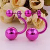 Paires de Boucles d'Oreilles Métalliques Couleur Acrylique Rond Double Face Oreille Avant Arrière Boucles d'Oreilles