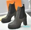 Luxury Designer Platform Boots Heels Woman Trim Pick Zipper Rubber Sole Desert Martin Winter Sneakers