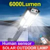 8000LM 4PCS Solar Lichter Außen Motion Sensor Licht 3 Arbeits Modi Outdoor Garten Hof Wasserdichte Solar Straße Wand Lampen