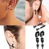 Ohrstecker 2/12 Stück schwarz geometrisches Dreieck Punk Edelstahl Niet Spike Dangle Hoop Set Männer Frauen