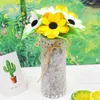 Flores decorativas 3 pçs dia das mães flor presente kit buquê de corte não tecido diy material simulação brinquedo para casa criança