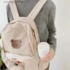 Sacos de fraldas Ins Korea Mommy Bag Cartoon Bear Stroller Bag Outgoing Portable Mommy Backpack Multi Funcional Grande Capacidade Sacos de Fraldas Q231127