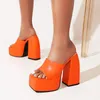 Slippers Women's Summer Open Toe Fashion Style Sexy Europe And America Platform Lovely High14cm Shoes Plus Size34-43