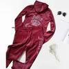 Juicy Apple Womens Tracksuits 2023 Summer Brand Sewing 2 piece sets Velvet Velour Women Track Suit Hoodies And Pants Met Advanced Design 60ess 61