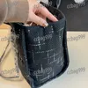 Tweed Women Large Capacity Tote Beach Bag Embroidered Lettering Silver Hardware Luxury Handbag Outdoor Shopping Crossbody Quilted Designer Bag Suitcase 37x30CM