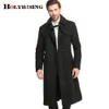 Trench da uomo S-6XL Moda Autunno Inverno Classico da uomo Trench Slim Cappotti di lana Doppio bottone Cappotti di lana Capispalla lunghi Verde militare Nero 17513 231127