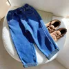 Jeans estilo coreano unissex crianças lã interna de lã grossa meninos e meninas calorosas espessos de jeans casuais de jeans