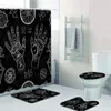 Rideaux Girly bohème noir alchimie magie sorcière sorcellerie salle de bain rideaux de douche ensemble Halloween crâne Tarot tapis de bain tapis décor à la maison