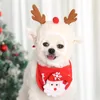 犬のアパレルクリスマスペット帽子かわいい角の唾液タオル猫ドレスアップ用品素敵なデザイン秋の冬の服アクセサリー2024