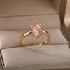 Pierścienie zespołowe Zielone pierścienie dla kobiet dla kobiet stal nierdzewna Regulowana palec urodzinowy Pink Pierścień Pierścień Kobiet Wedding Estetyczny Prezent 2022 AA230426